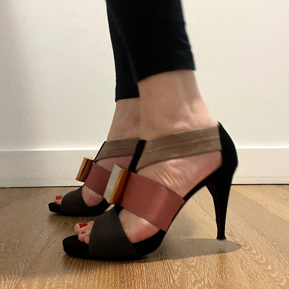 Pierre Hardy Suede Colorblock Pattern Sandals Used - image 3